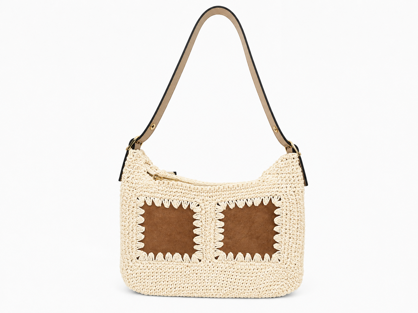 Bolso Crochet Artesanal Hecho a Mano con Detalles en Ante | Diseño Exclusivo