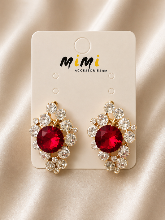 Pendientes con Piedra Roja