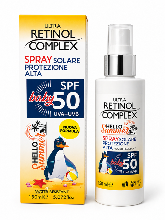 Spray Solar Infantil SPF 50 Retinol Complex Hello Summer