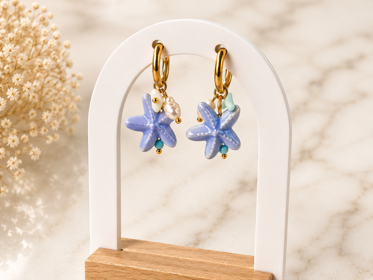Pendientes Estrella Violeta